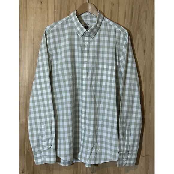 J. Crew Secret Wash Shirt Stretch Slim Fit Button Down Green XL - Picture 1 of 4